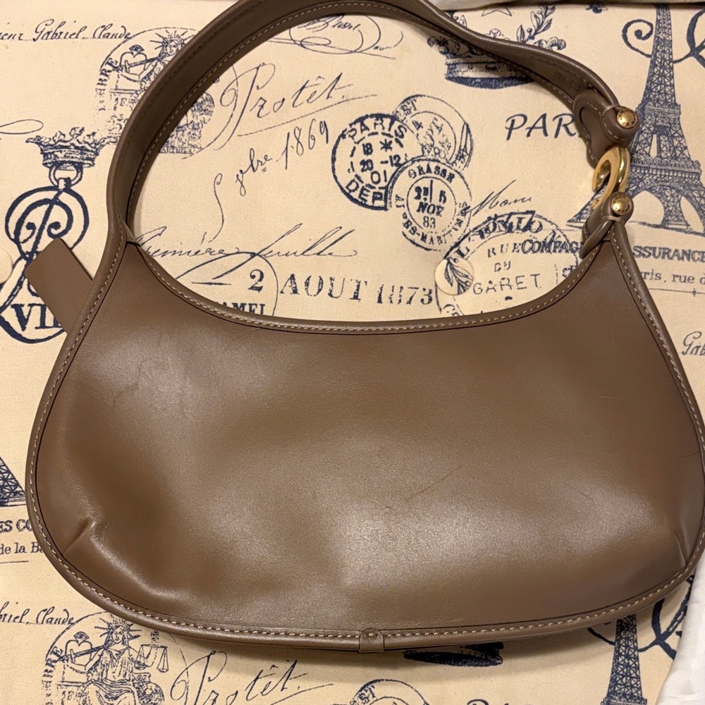 Coach Brown Shoulder Bag with Gold Accents